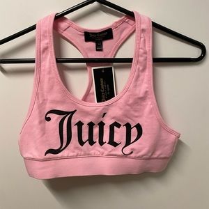 NWT Juicy Couture racer back sports bra Size S